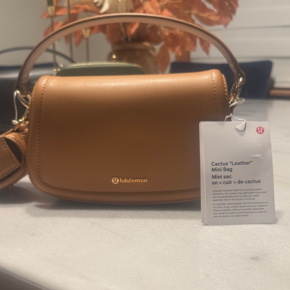 lululemon athletica Cactus Leather Mini Bag with dust bag and strap